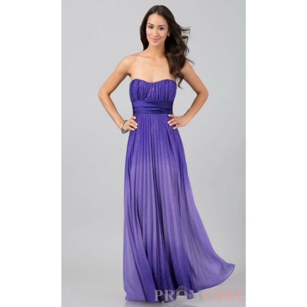 Speechless Sparkle Purple Strapless Evening Gown Prom Dress